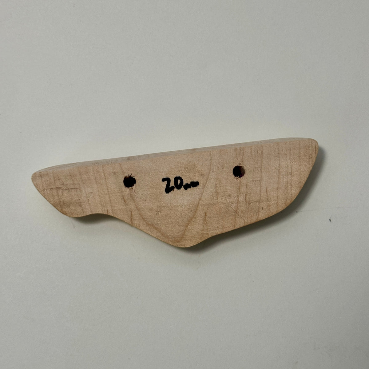 20mm 20° Incut Maple Live Edge Crimp - Wood Climbing Holds