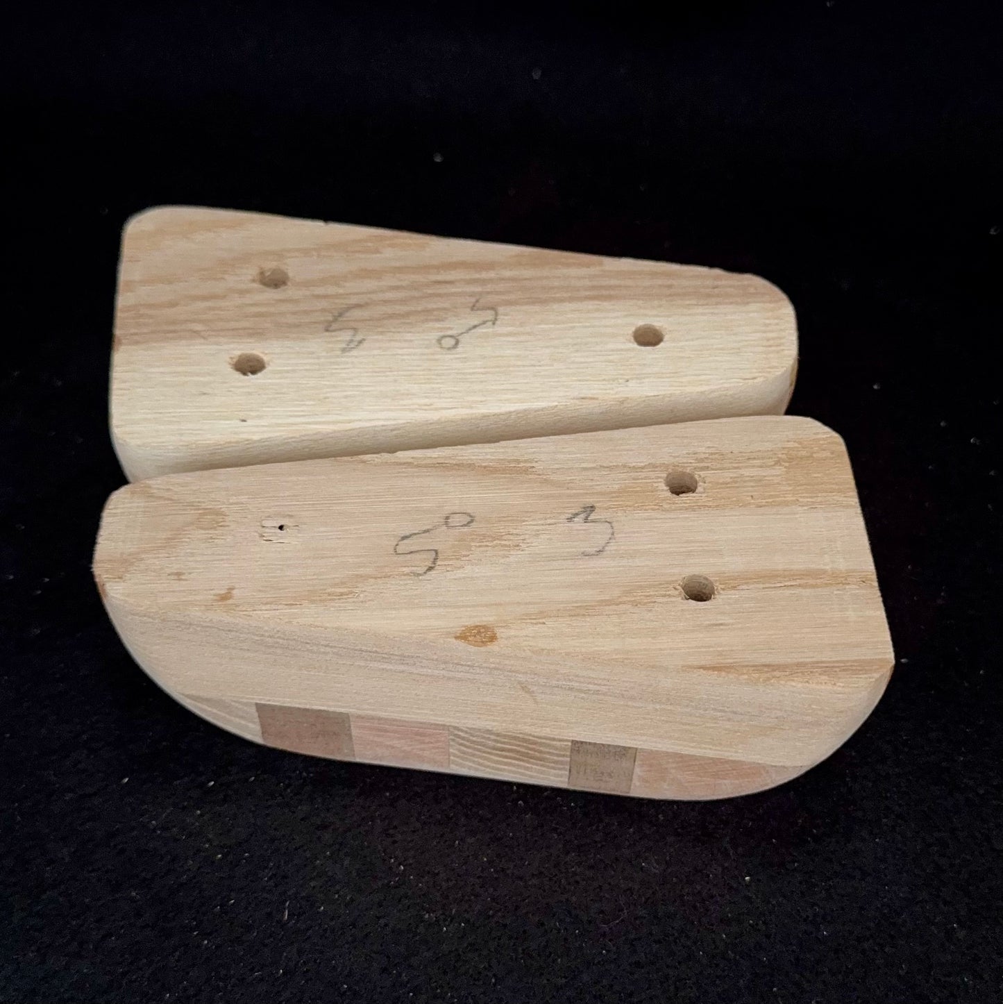 5° Incut Neapolitan Wedge Pinch Set 3 - Wood Climbing Hold