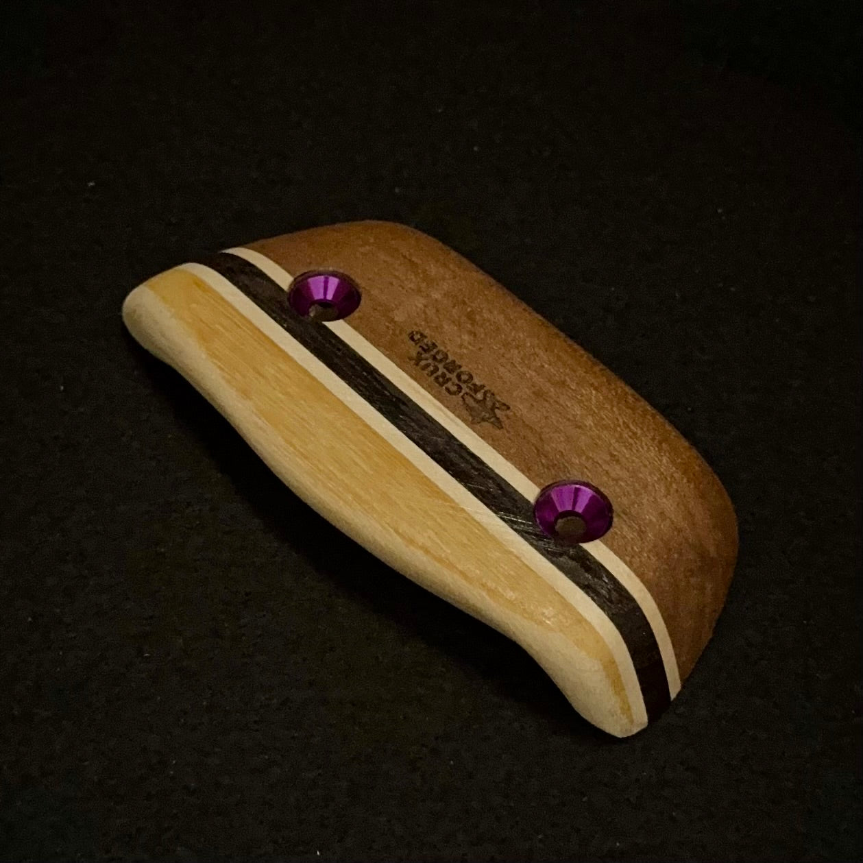 20° Incut 18mm Black & Yellow Crimp - Wood Climbing Hold