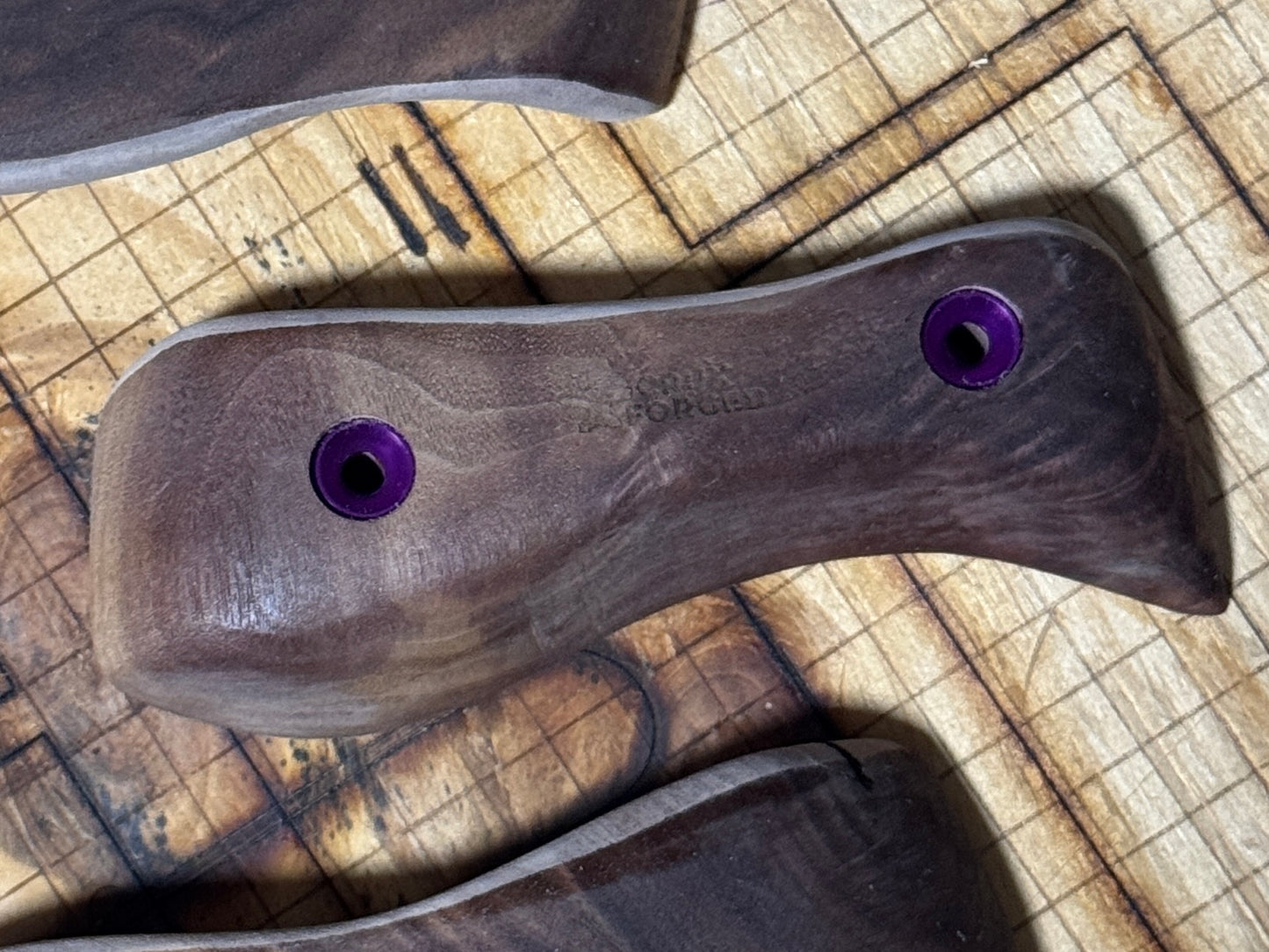 20mm 30° Incut Wavy Walnut Crimp - Wood Climbing Hold