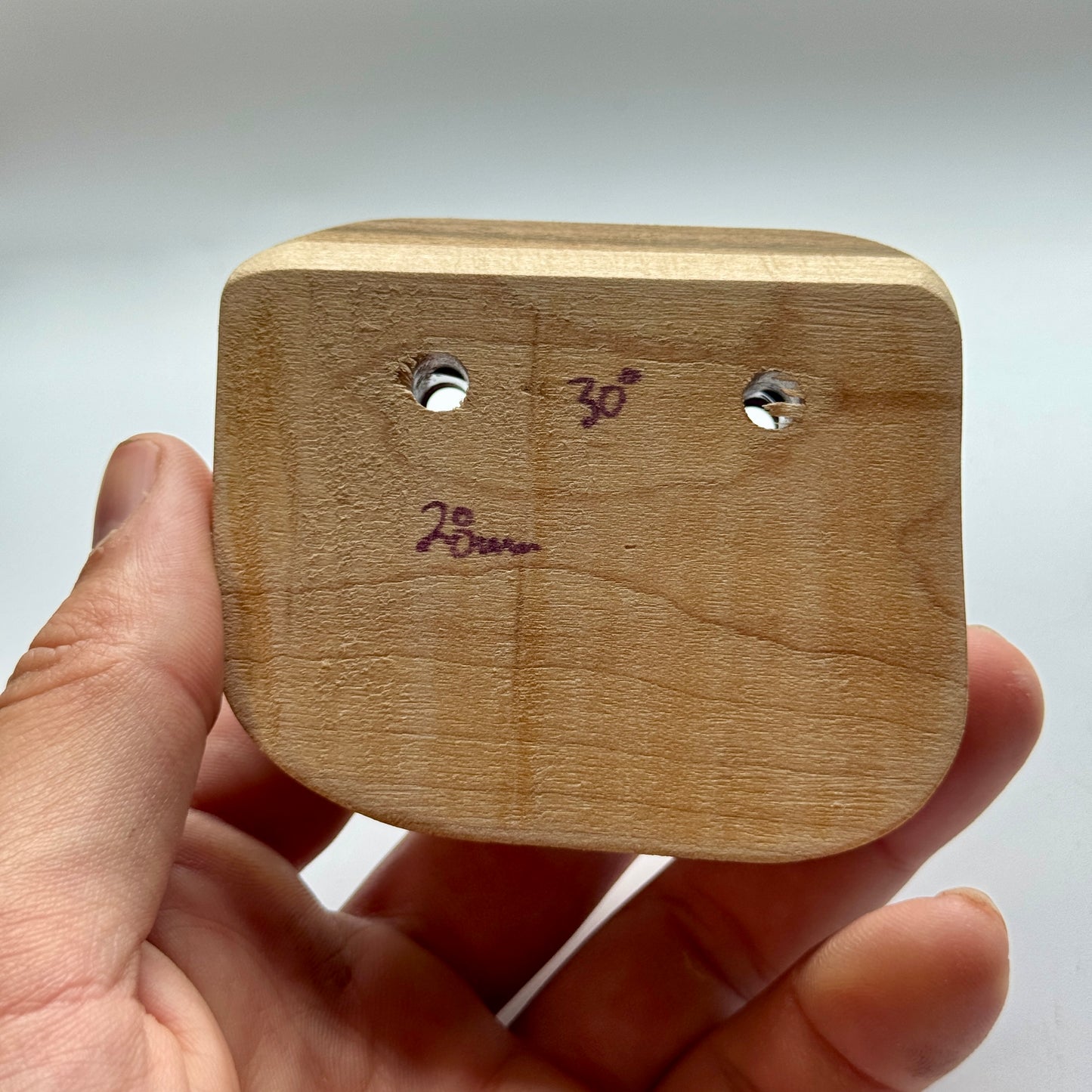 28mm 30° Incut Small Bocote 3-finger Crimp - Wood Climbing Hold