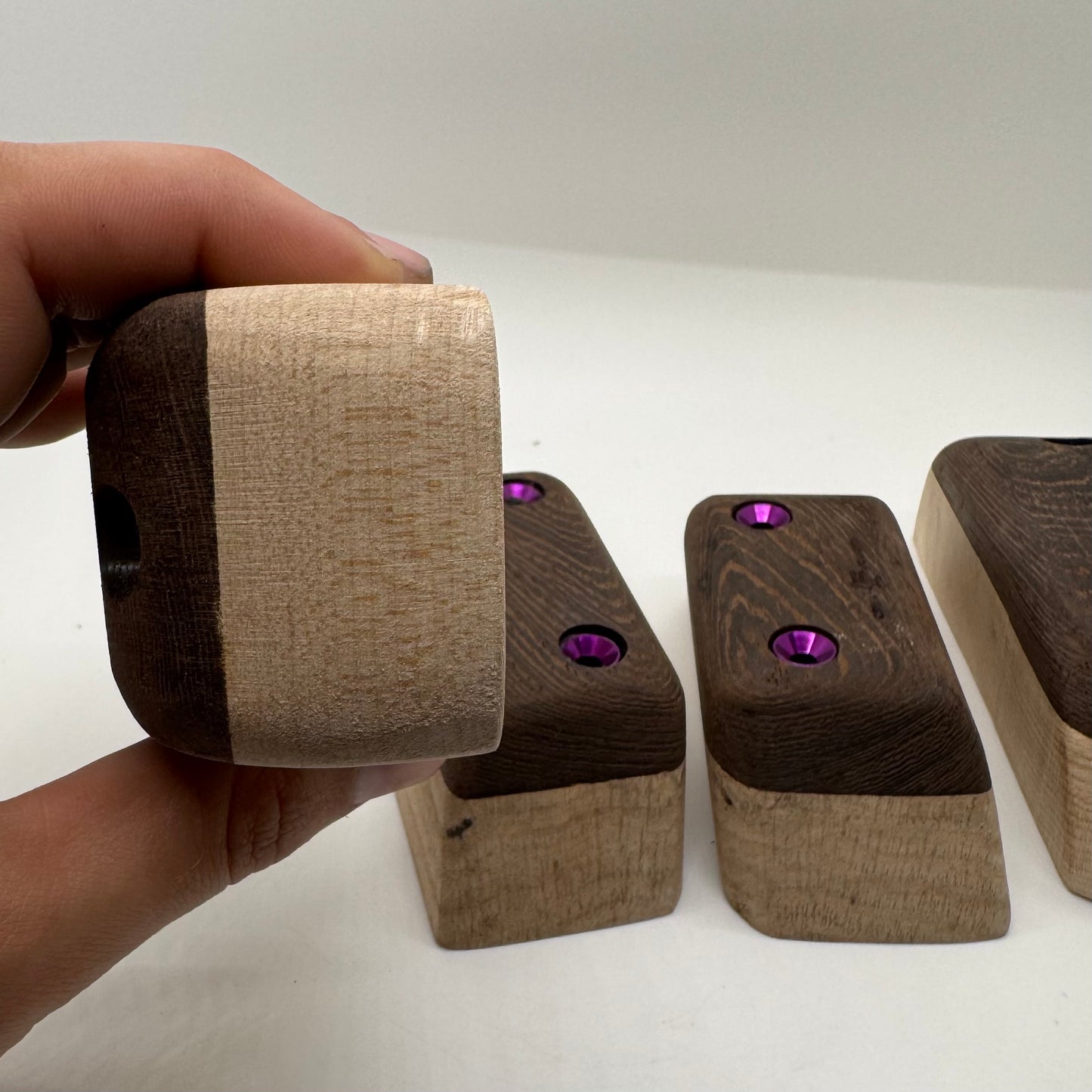 Wenge Contrasting Edges and Pinches, Wood Climbing Holds