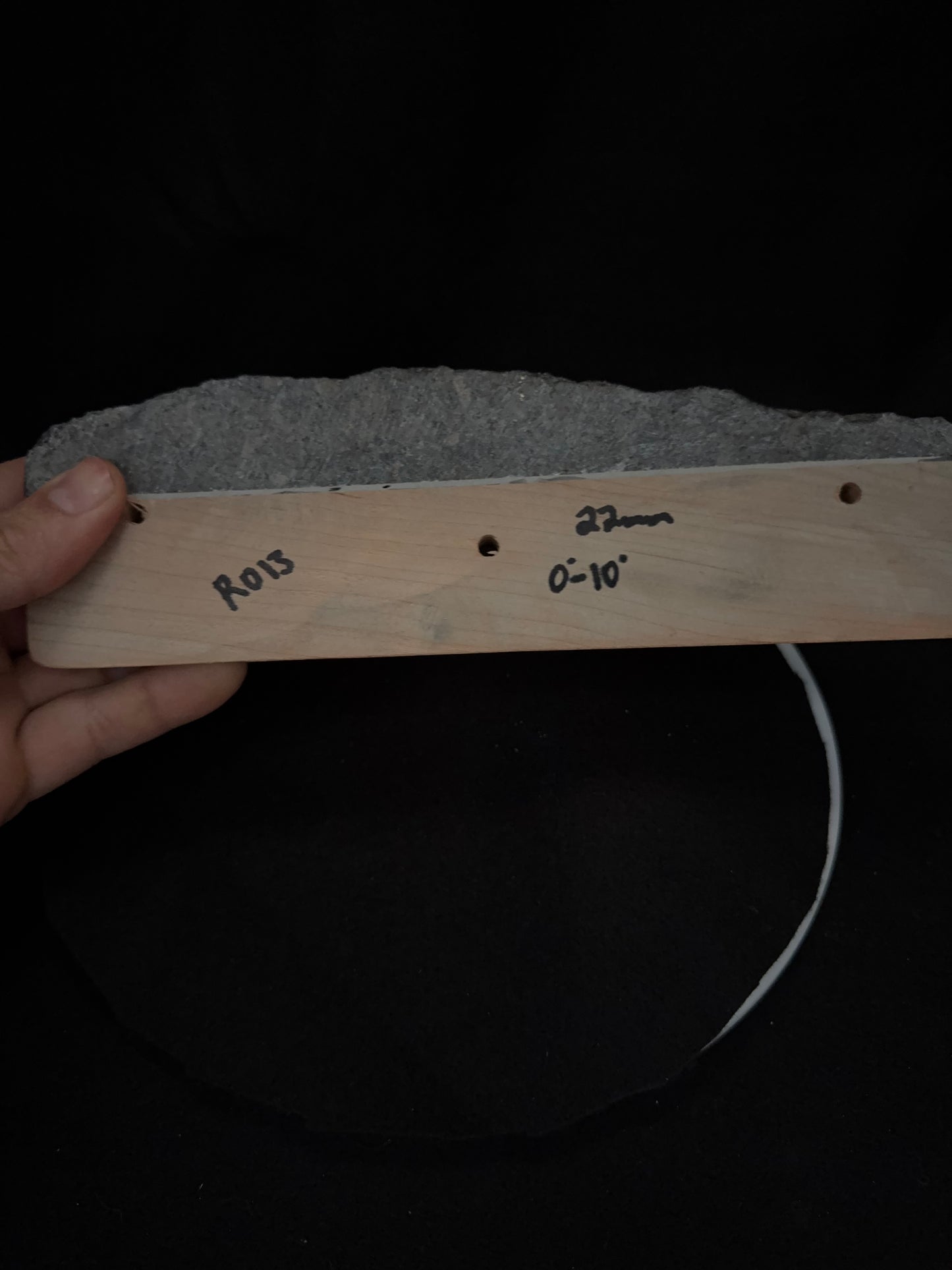 22mm, 0°-10° Incut Crimp Rail - Granite Woodie R013