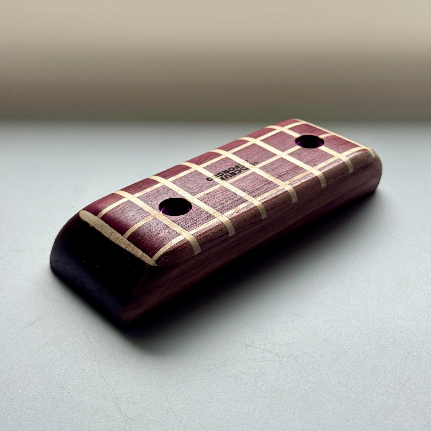 30mm 20° Incut Criss-Cross Maple/Purpleheart Crimp - Wood Climbing Hold
