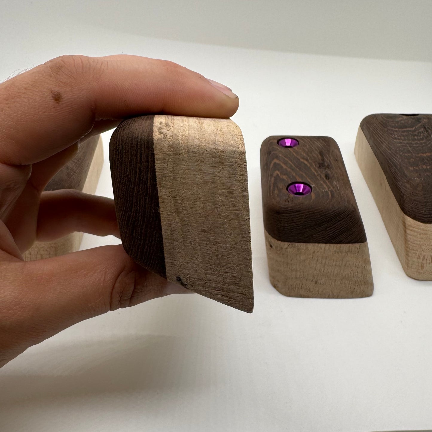 Wenge Contrasting Edges and Pinches, Wood Climbing Holds