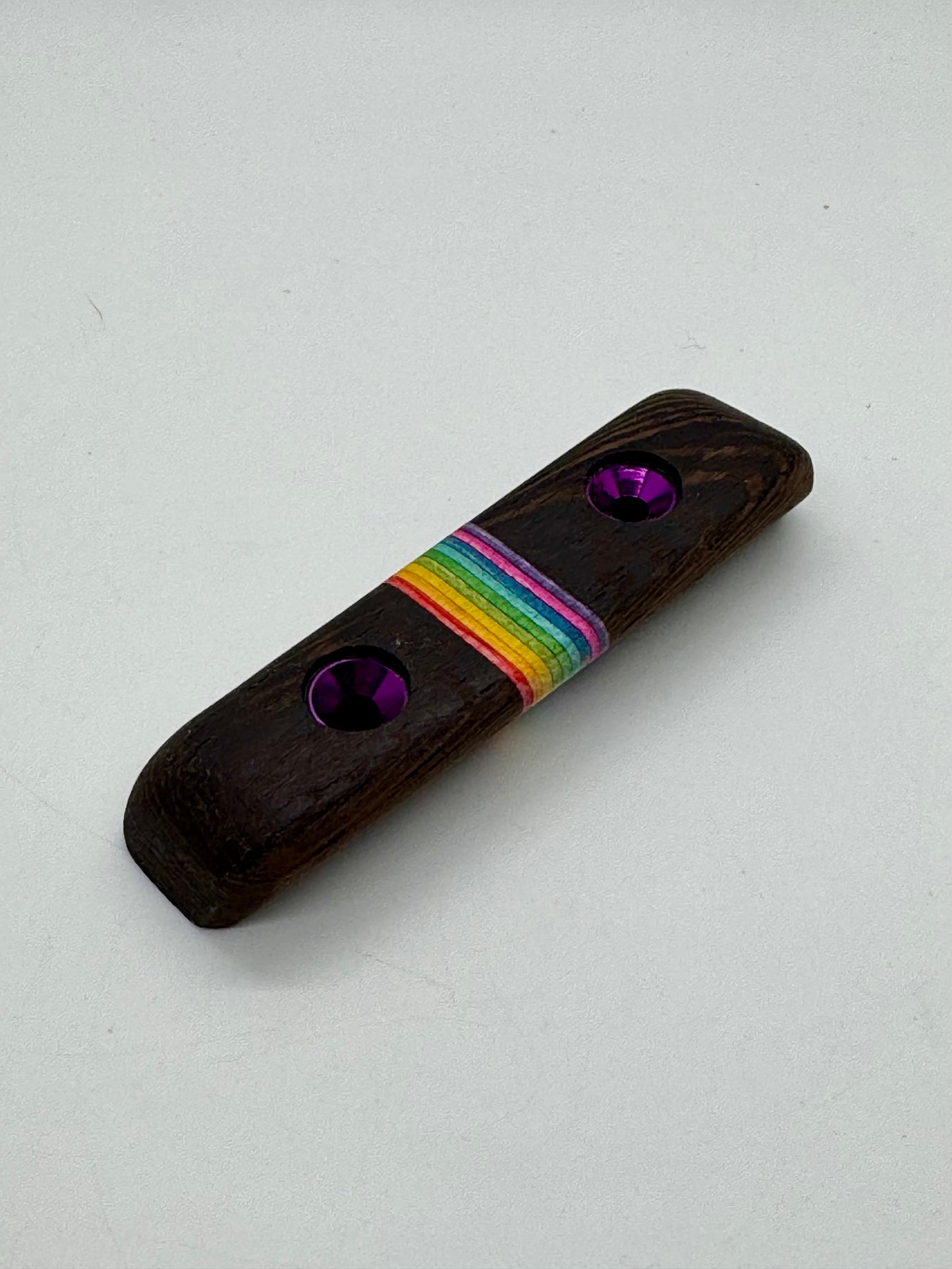 18mm 25° Incut Wenge Rainbow Crimp - Wood Climbing Holds