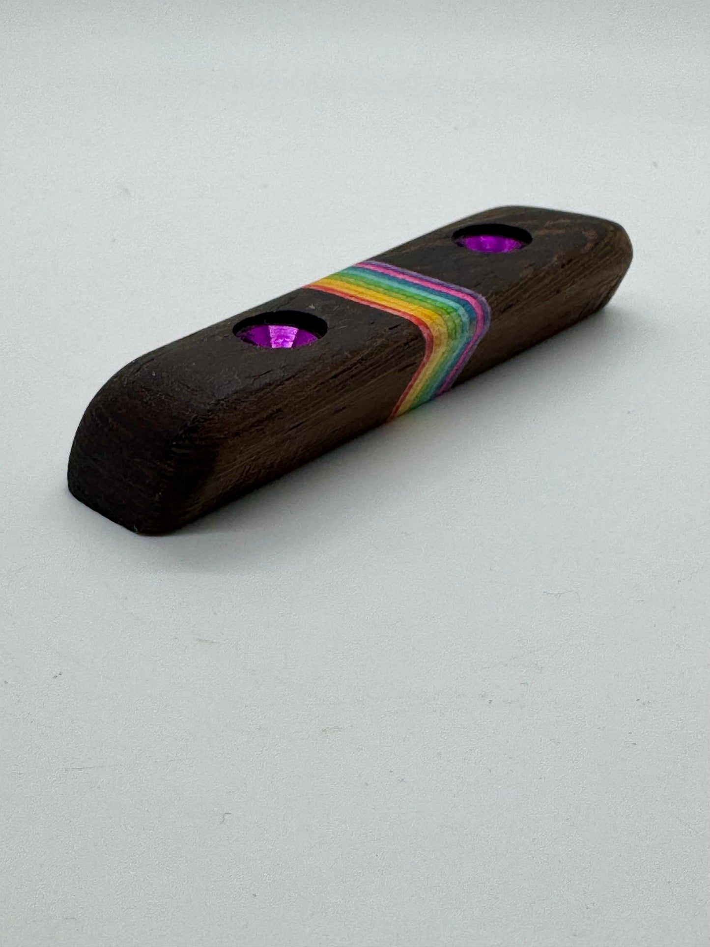 18mm 25° Incut Wenge Rainbow Crimp - Wood Climbing Holds