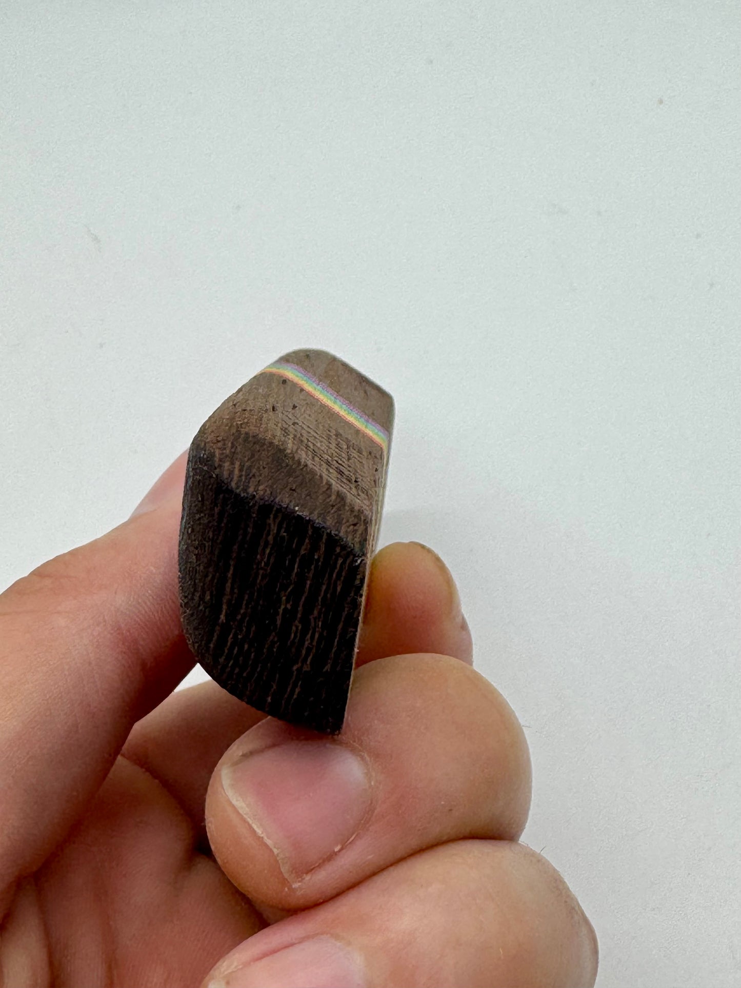18mm 25° Incut Wenge Rainbow Crimp - Wood Climbing Holds