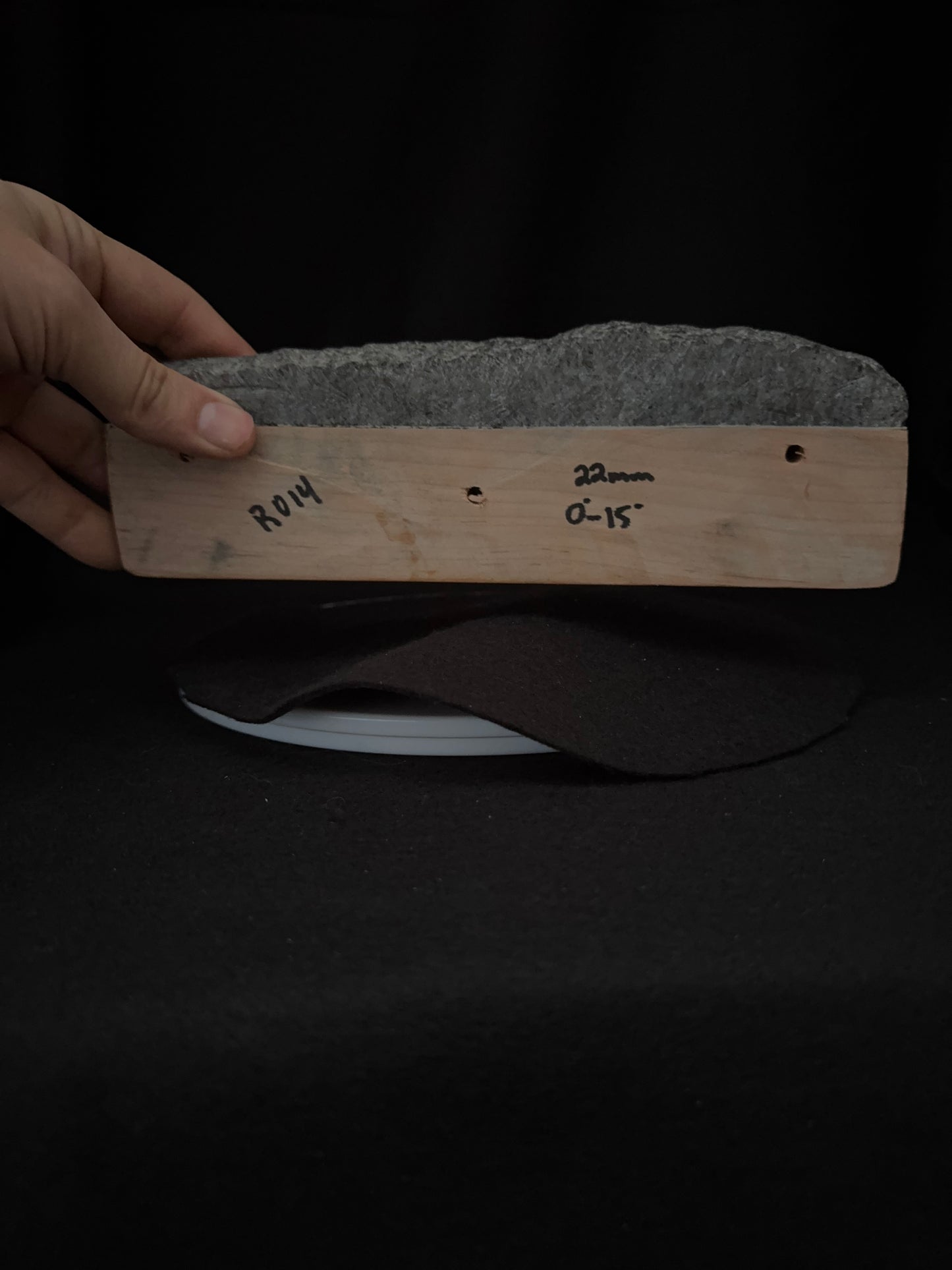 22mm, 0°-15° Incut Crimp Rail - Granite Woodie R014