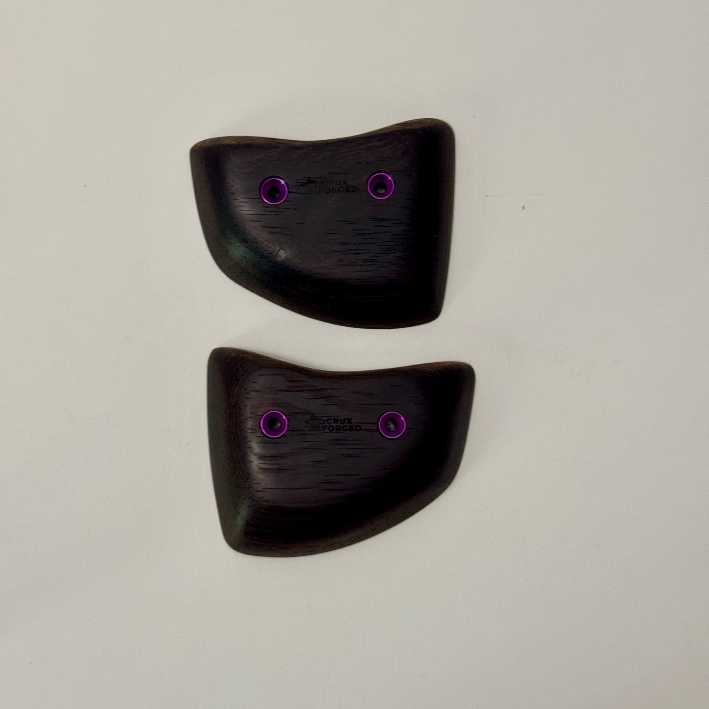 22mm and 24mm 20° Incut Wenge Crimps - Wood Climbing Holds