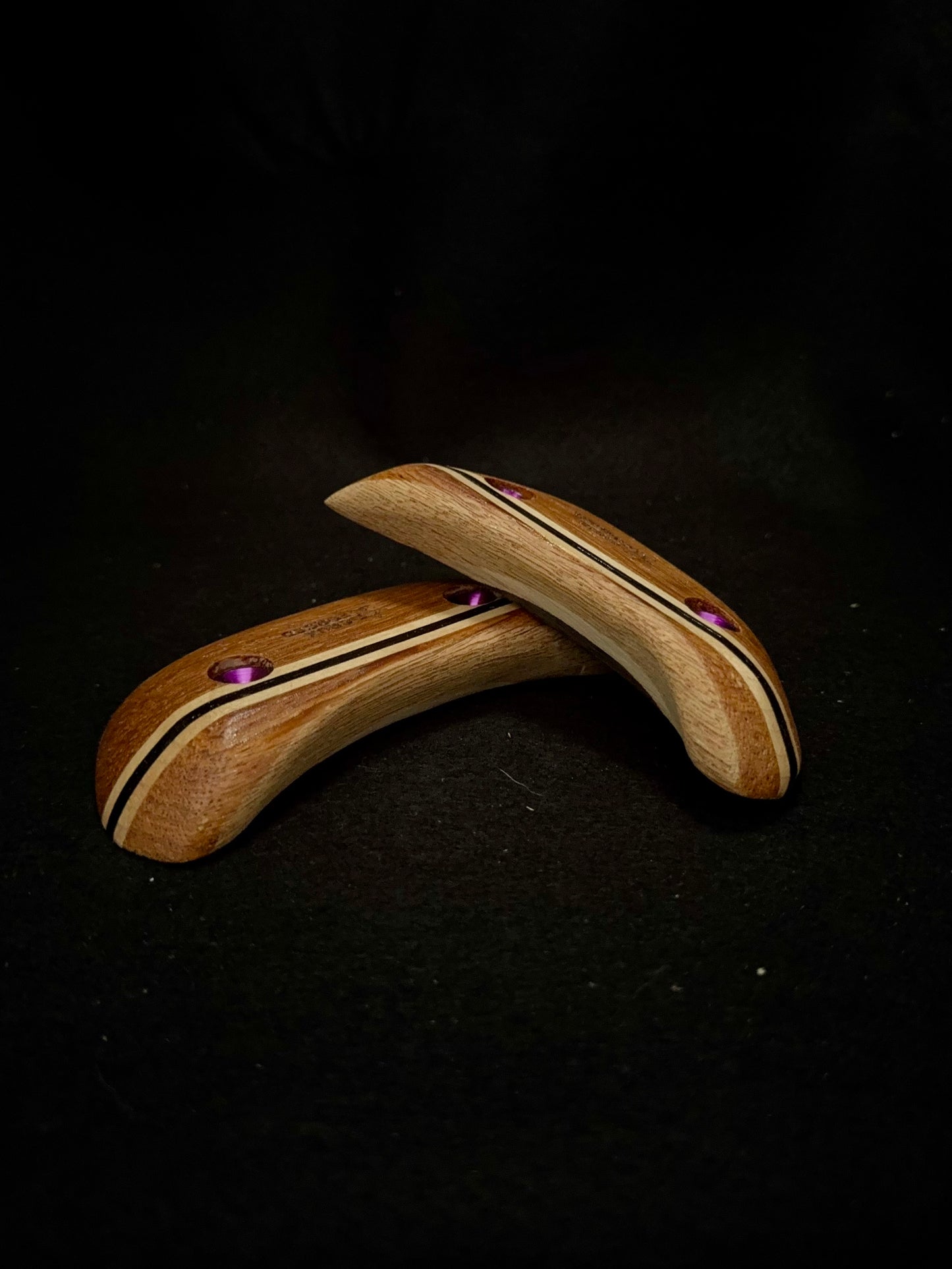 Red/White/Black Striped Set - Wood Climbing Holds