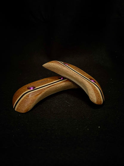 Red/White/Black Striped Set - Wood Climbing Holds