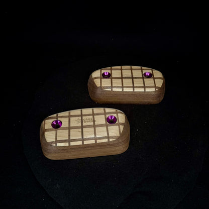 20° Incut 25mm Convex Crisscross Crimp Pair - Wood Climbing Hold