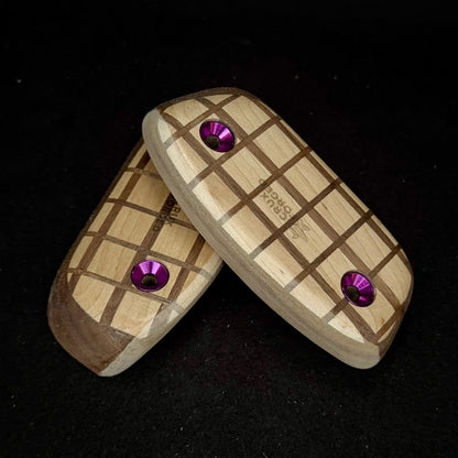 20° Incut 25mm Convex Crisscross Crimp Pair - Wood Climbing Hold