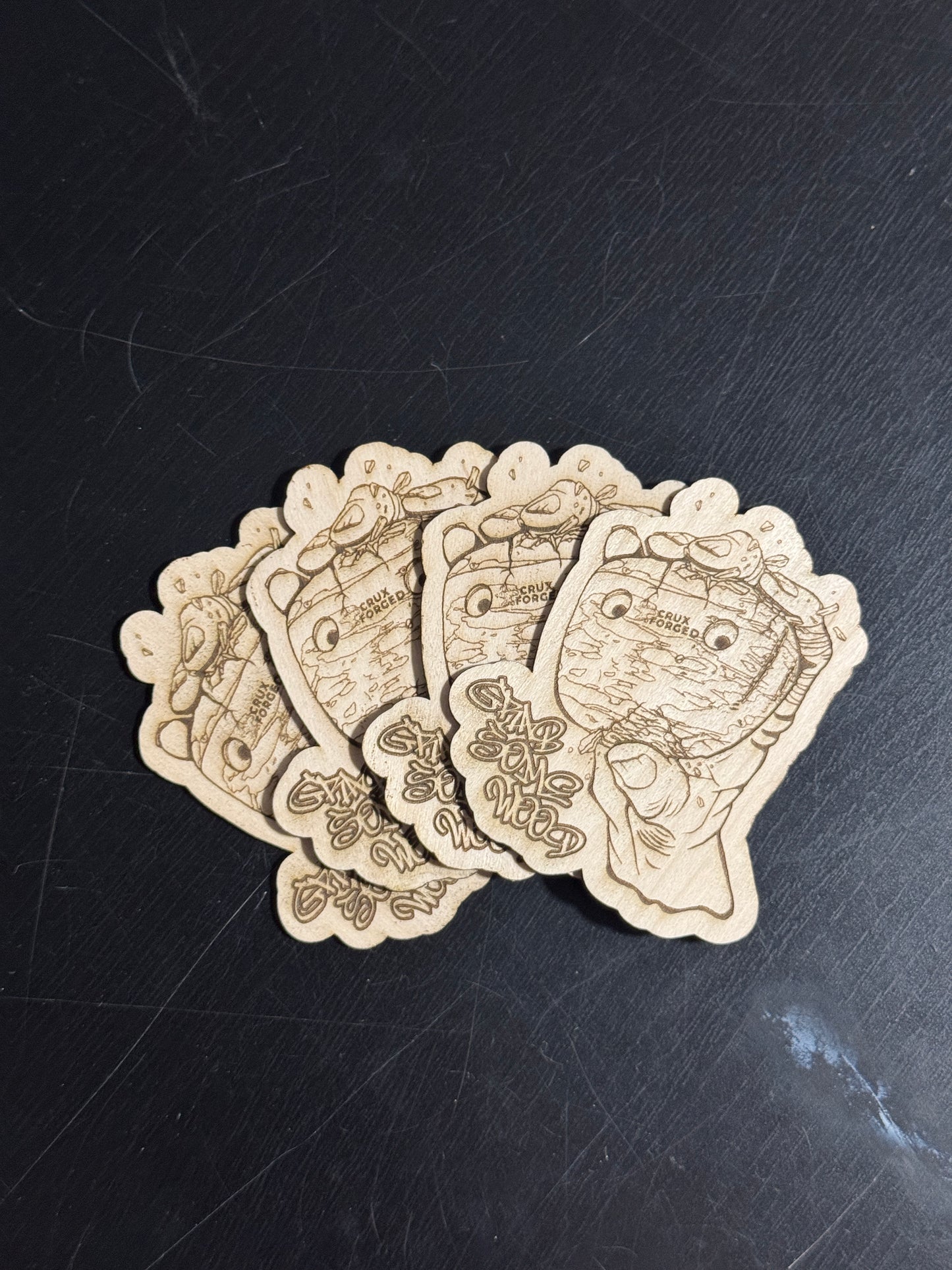 Crushing Hand Wood Sticker
