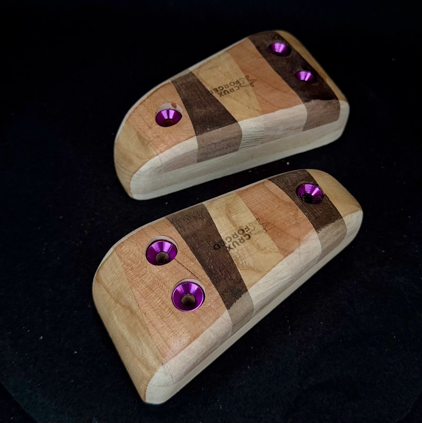 5° Incut Neapolitan Wedge Pinch Set 3 - Wood Climbing Hold