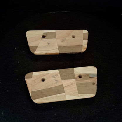 20° Incut 22mm Chaotic Checkered Crimp Pair - Wood Climbing Hold