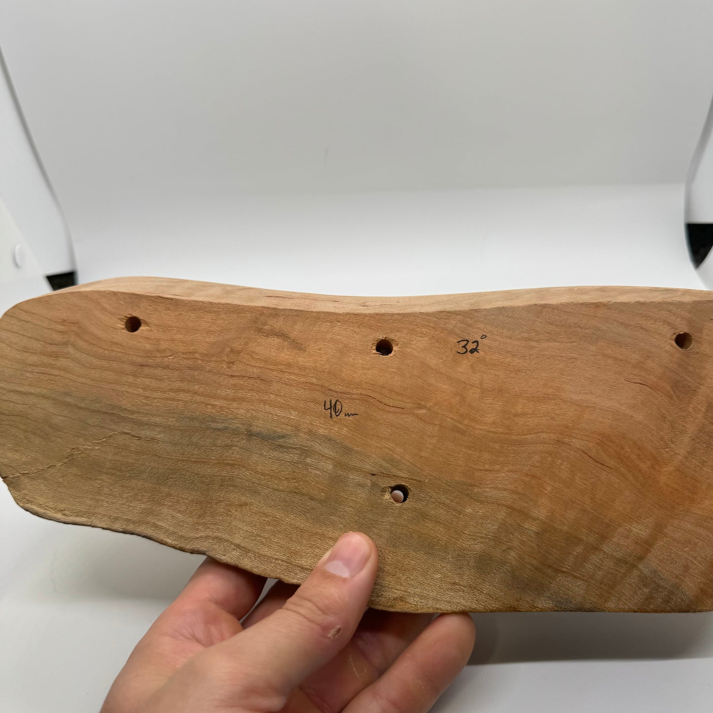 40mm 32° Live Edge Rail - Wood Climbing Hold