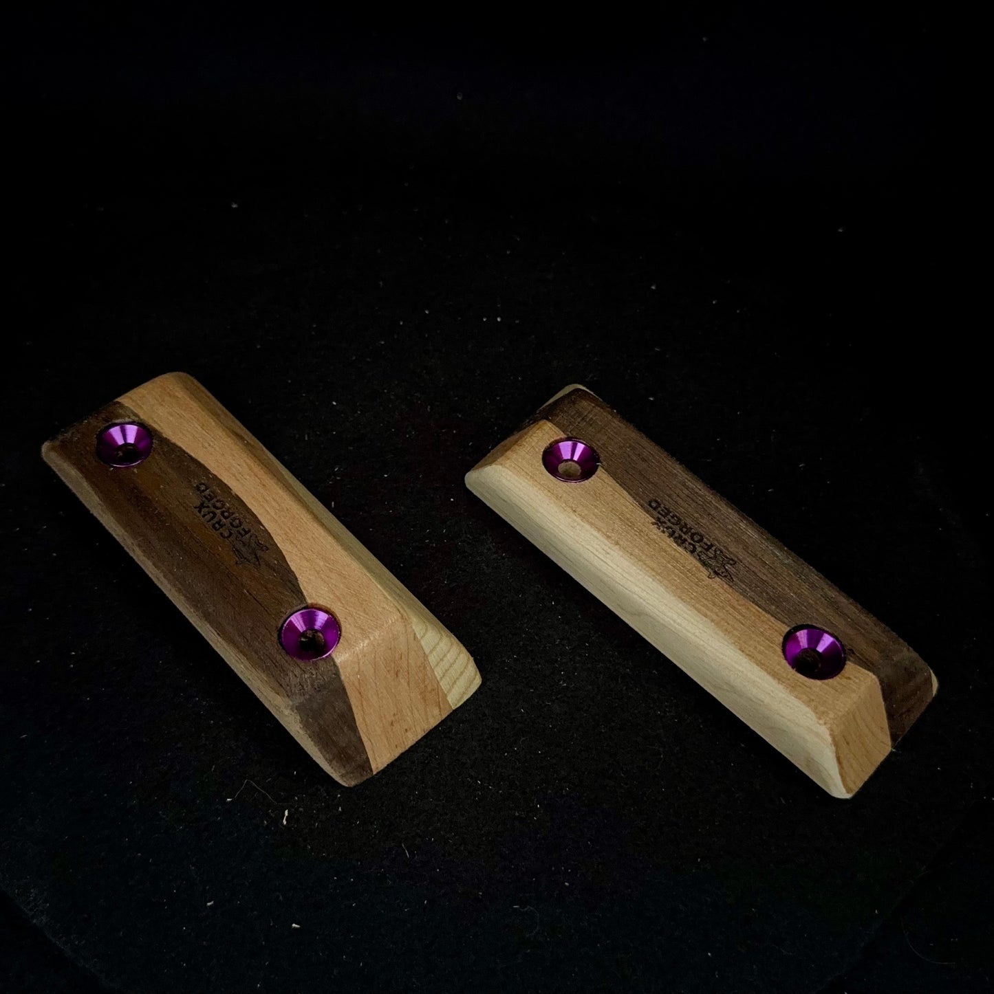 15° Incut 22mm Neapolitan Crimp Pair 9 - Wood Climbing Hold