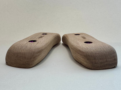 25-15°-50 Red Oak Squiggly Pinch Pair - Wood Climbing Hold