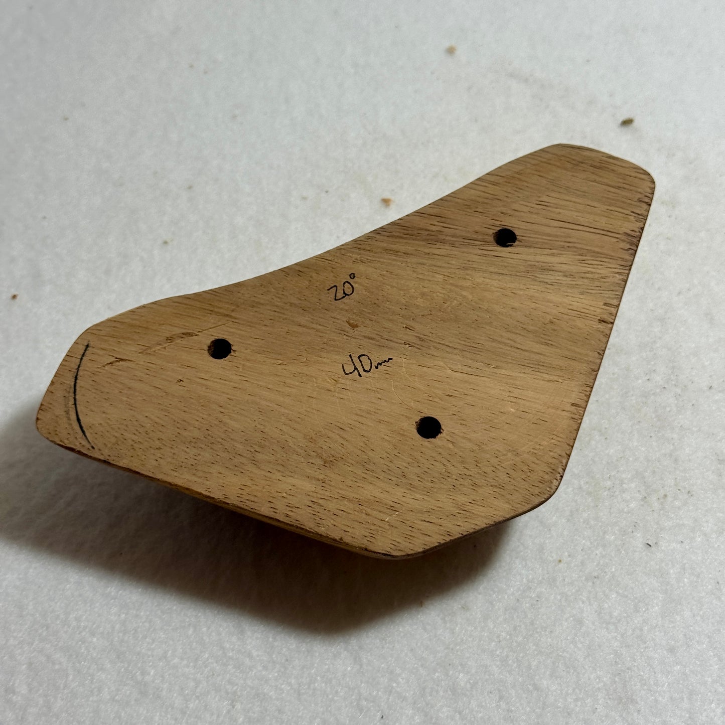 40mm 20° Incut "Superman" Walnut Edge  - Wood Climbing Hold