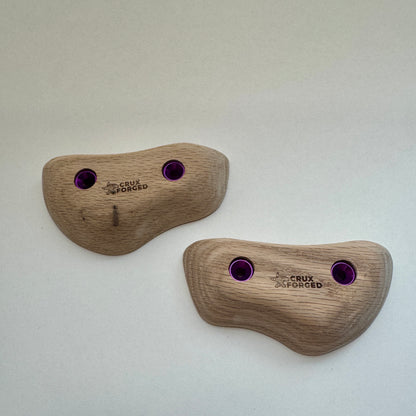 25mm - 30° Red Oak Tomahawk Crimp Pair - Wood Climbing Hold
