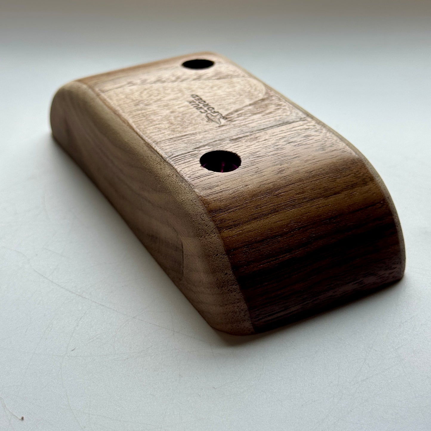 35-0°-65 Walnut Scooped Pinch - Wood Climbing Hold