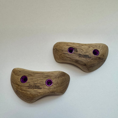 26mm - 20° Black Limba Tomahawk Crimp Pair - Wood Climbing Hold