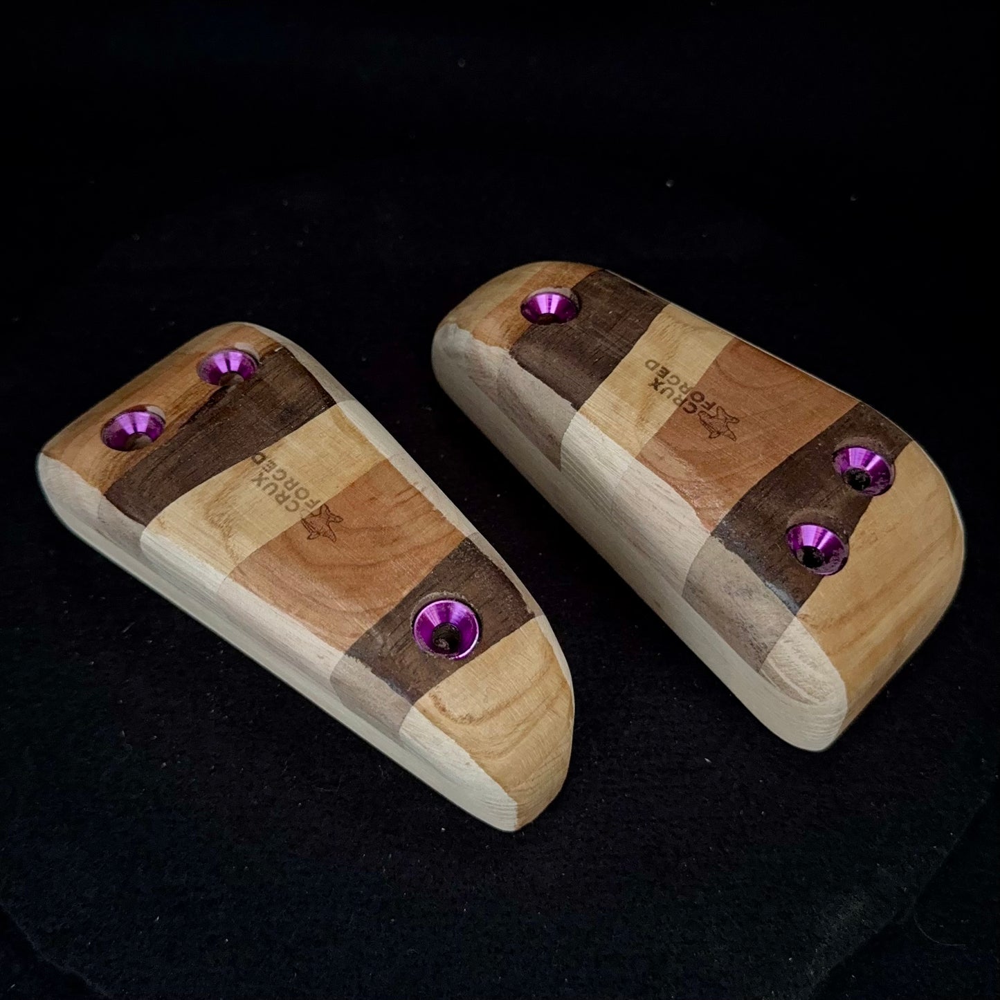 10° Incut Neapolitan Wedge Pinch Set 2 - Wood Climbing Hold