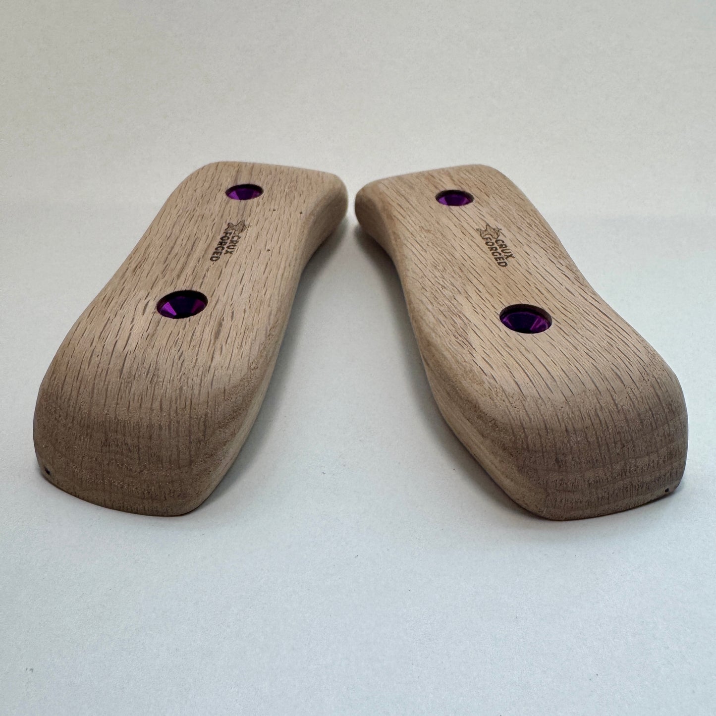 25-15°-50 Red Oak Squiggly Pinch Pair - Wood Climbing Hold