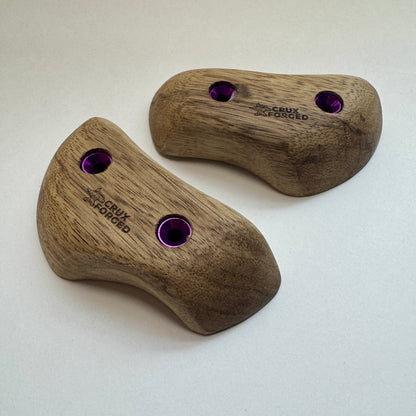 26mm - 20° Black Limba Tomahawk Crimp Pair - Wood Climbing Hold