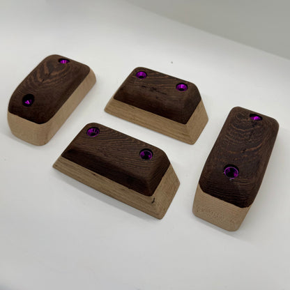 Wenge Contrasting Edges and Pinches, Wood Climbing Holds