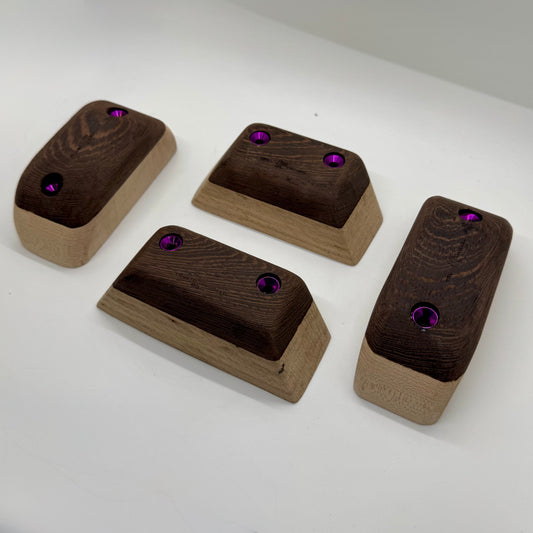 Wenge Contrasting Edges and Pinches, Wood Climbing Holds