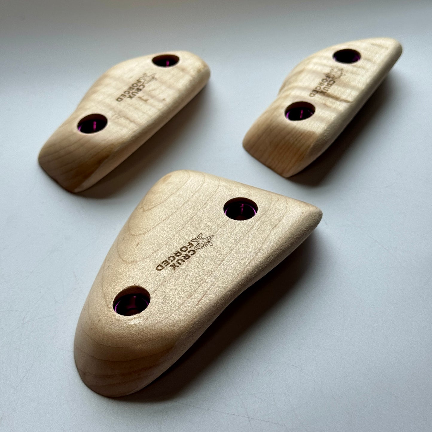 19mm 40° Incut Curly Maple Crimps - Wood Climbing Hold (Copy)