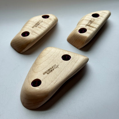19mm 40° Incut Curly Maple Crimps - Wood Climbing Hold (Copy)