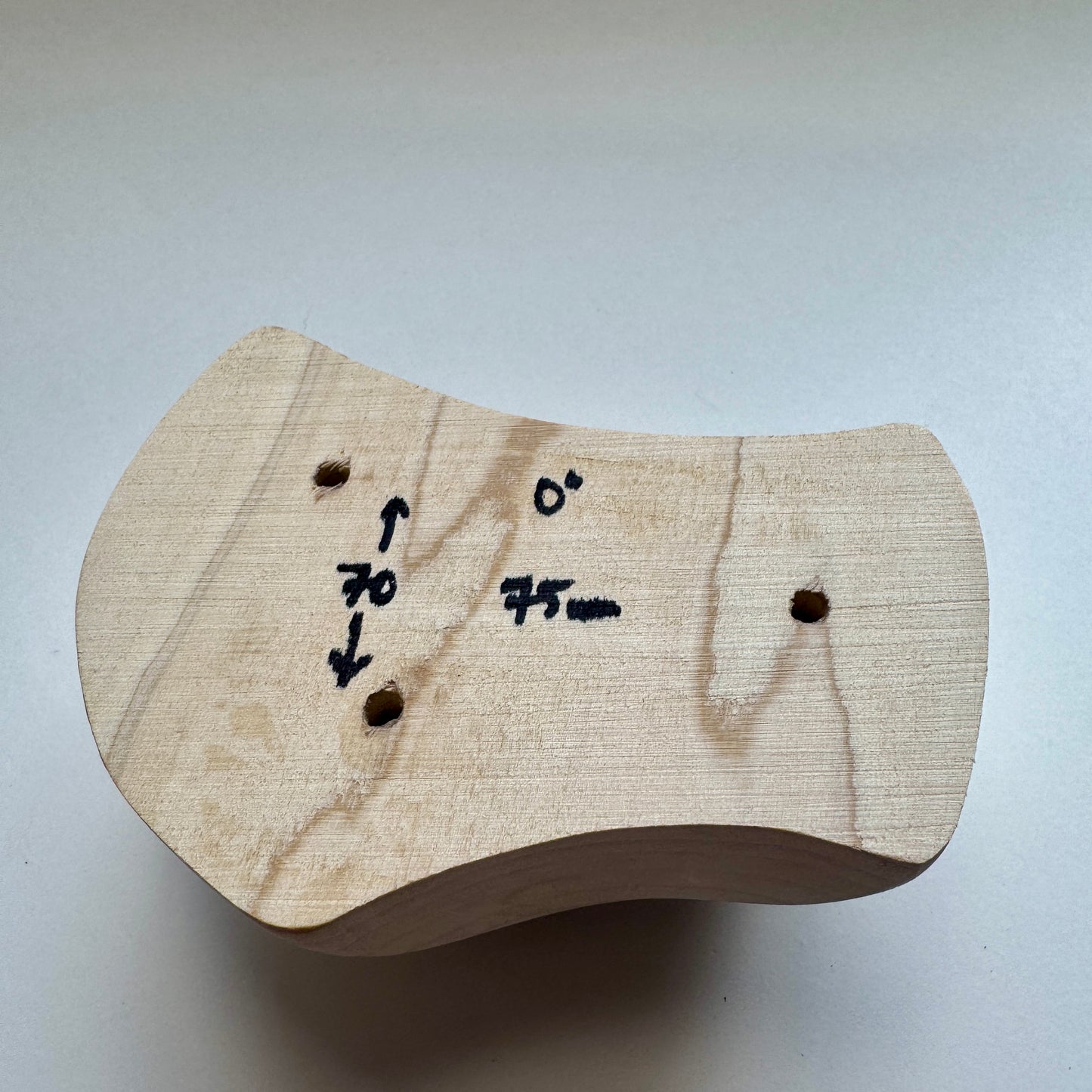 75-0°-70 Maple Tomahawk Pinch Pair - Wood Climbing Hold