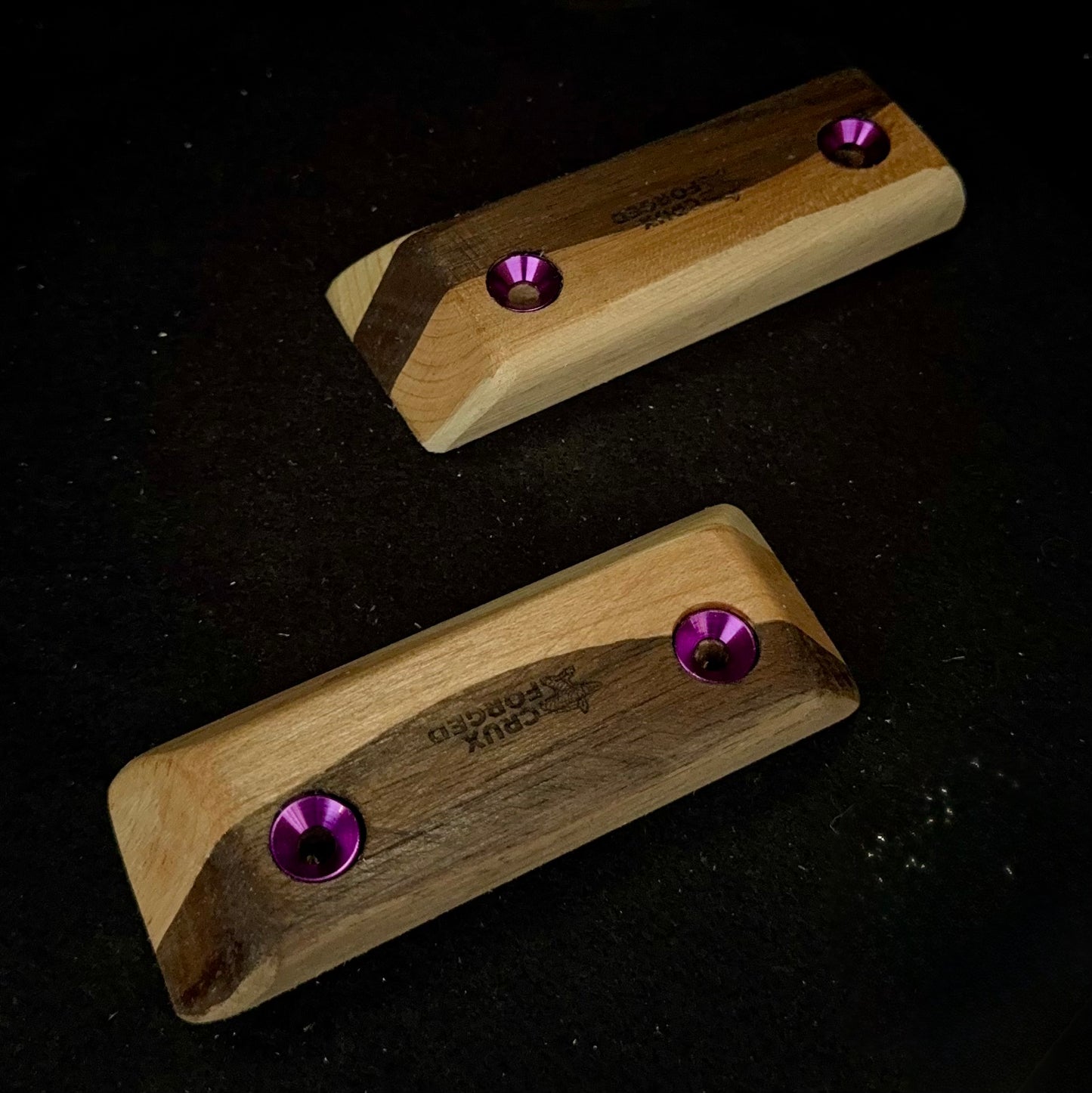 15° Incut 22mm Neapolitan Crimp Pair 9 - Wood Climbing Hold