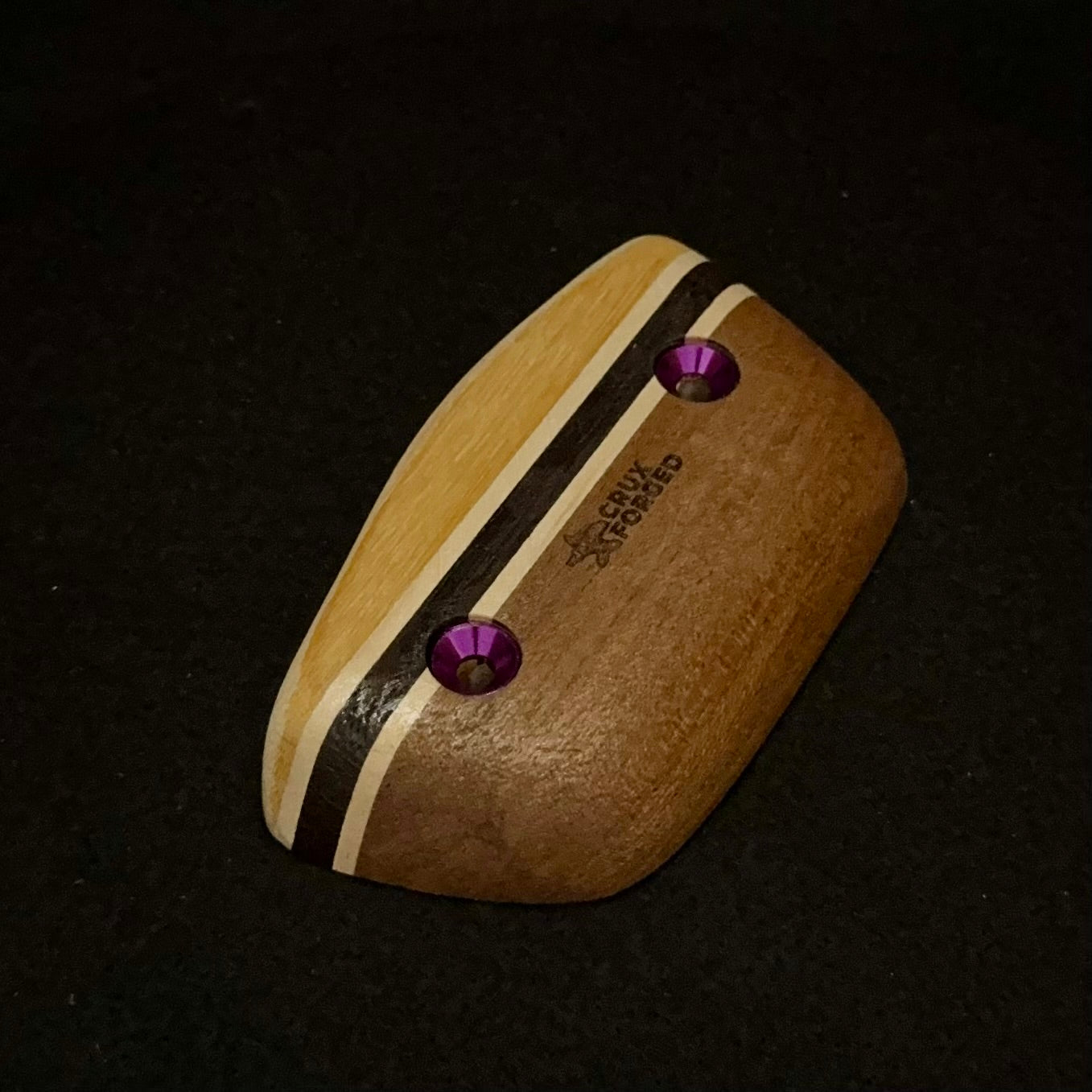 20° Incut 18mm Black & Yellow Crimp - Wood Climbing Hold