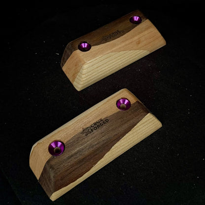 15° Incut 22mm Neapolitan Crimp Pair 9 - Wood Climbing Hold