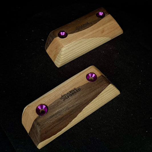 15° Incut 22mm Neapolitan Crimp Pair 9 - Wood Climbing Hold