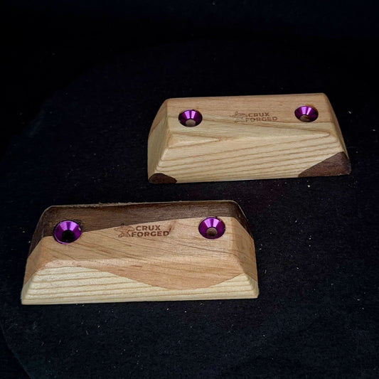 25° Incut 22mm Neapolitan Crimp Pair 8 - Wood Climbing Hold