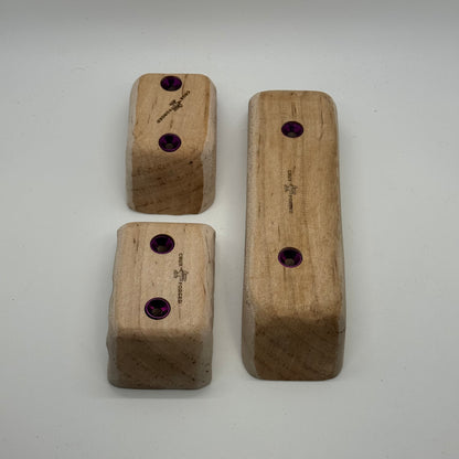 3 piece 32mm Pinch Set - Wood Climbing Holds