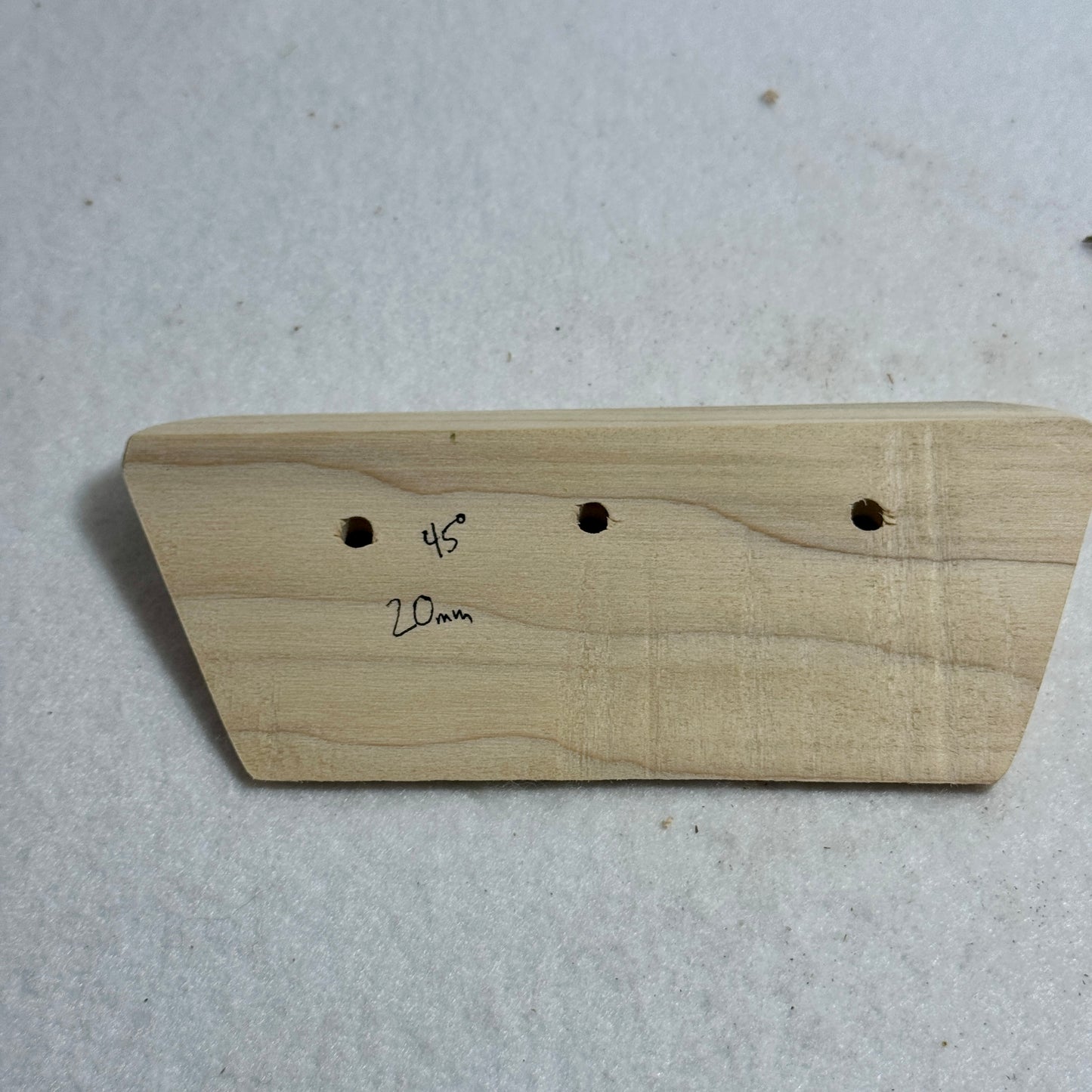 20mm 45° Incut Poplar Tapered Crimp - Wood Climbing Hold