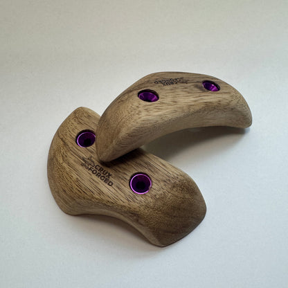 26mm - 20° Black Limba Tomahawk Crimp Pair - Wood Climbing Hold