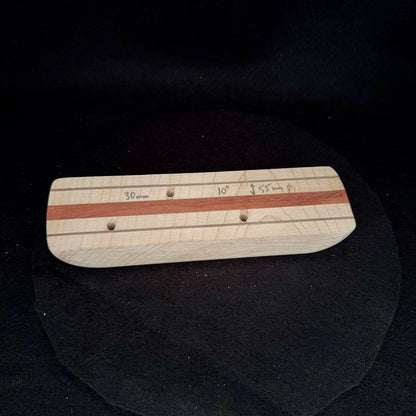 10° Incut Triple Striped Pinch - Wood Climbing Hold