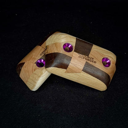 20° Incut 22mm Chaotic Checkered Crimp Pair - Wood Climbing Hold