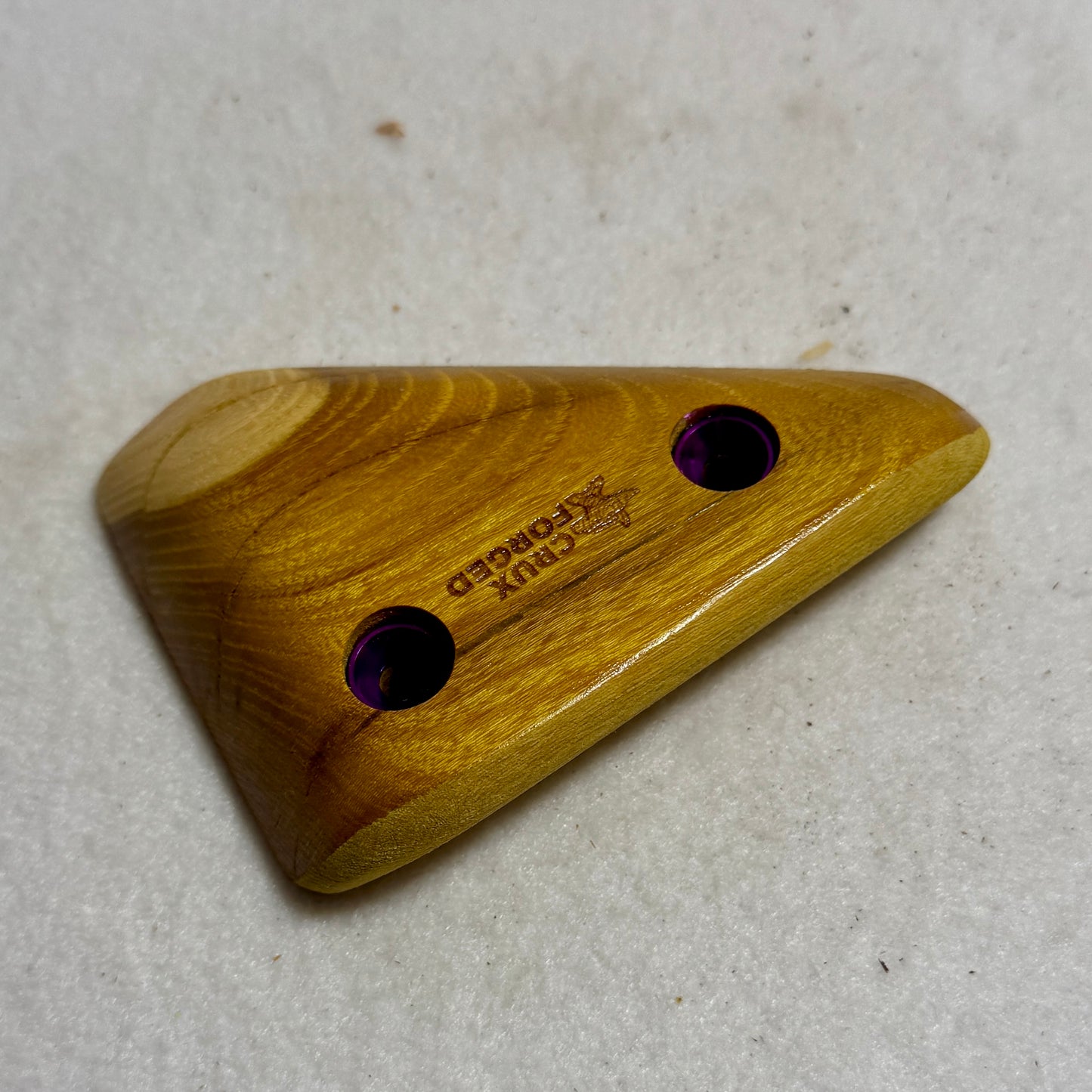 22mm 20° Incut Triangle Osage Orange Crimp - Wood Climbing Hold