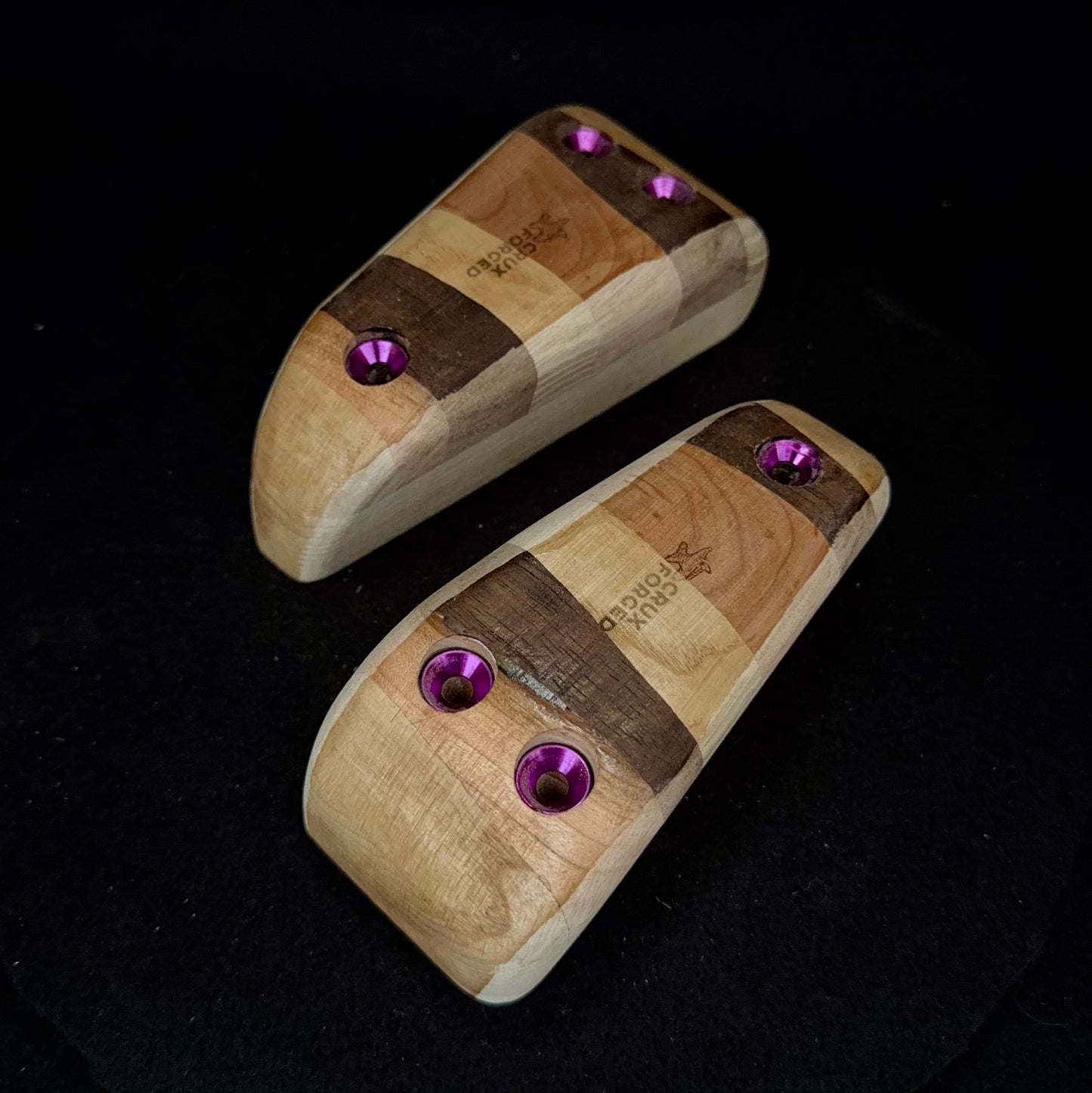 10° Incut Neapolitan Wedge Pinch Set 2 - Wood Climbing Hold