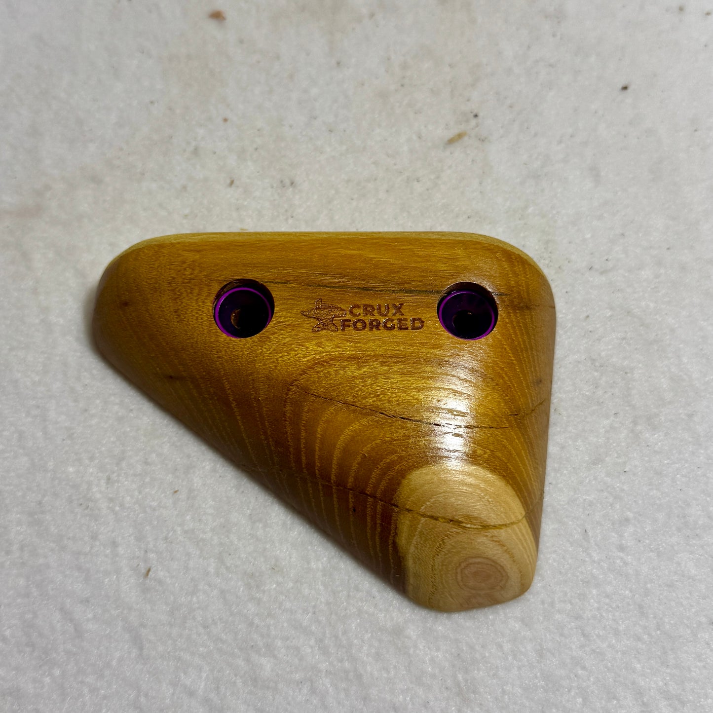 22mm 20° Incut Triangle Osage Orange Crimp - Wood Climbing Hold