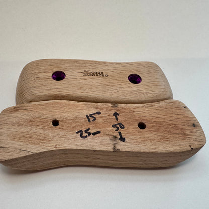25-15°-50 Red Oak Squiggly Pinch Pair - Wood Climbing Hold